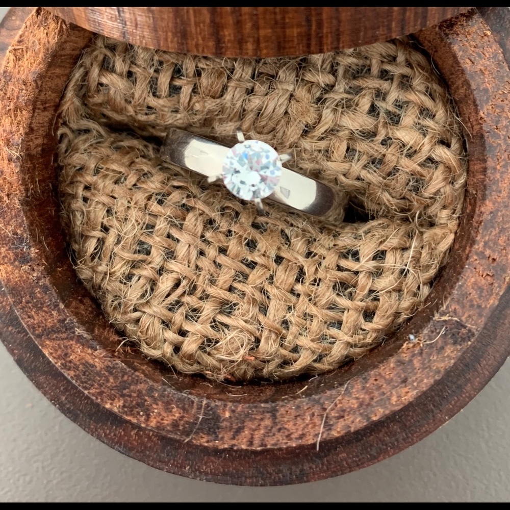 Stainless Steel Cubic Zirconia Ring Engagement